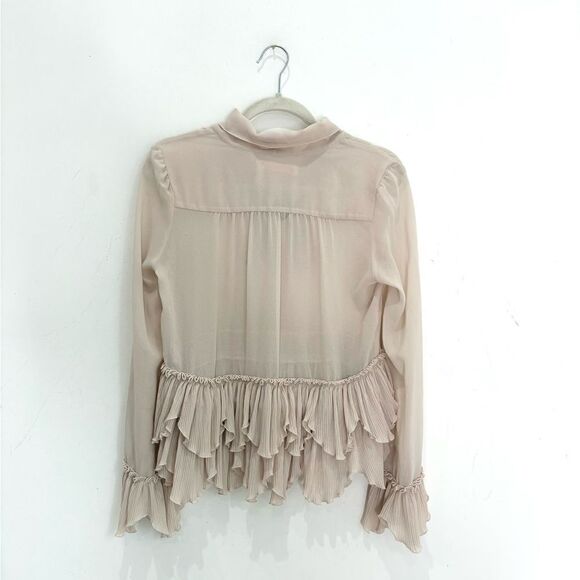 SEE BY CHLOÉ Tie-neck Peplum Blouse In Morganite - Picture 4 of 8